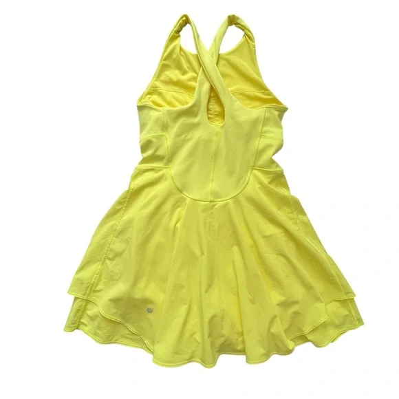 Lululemon court crush tennis dress electric lemon yellow 8 - Picture 5 of 12